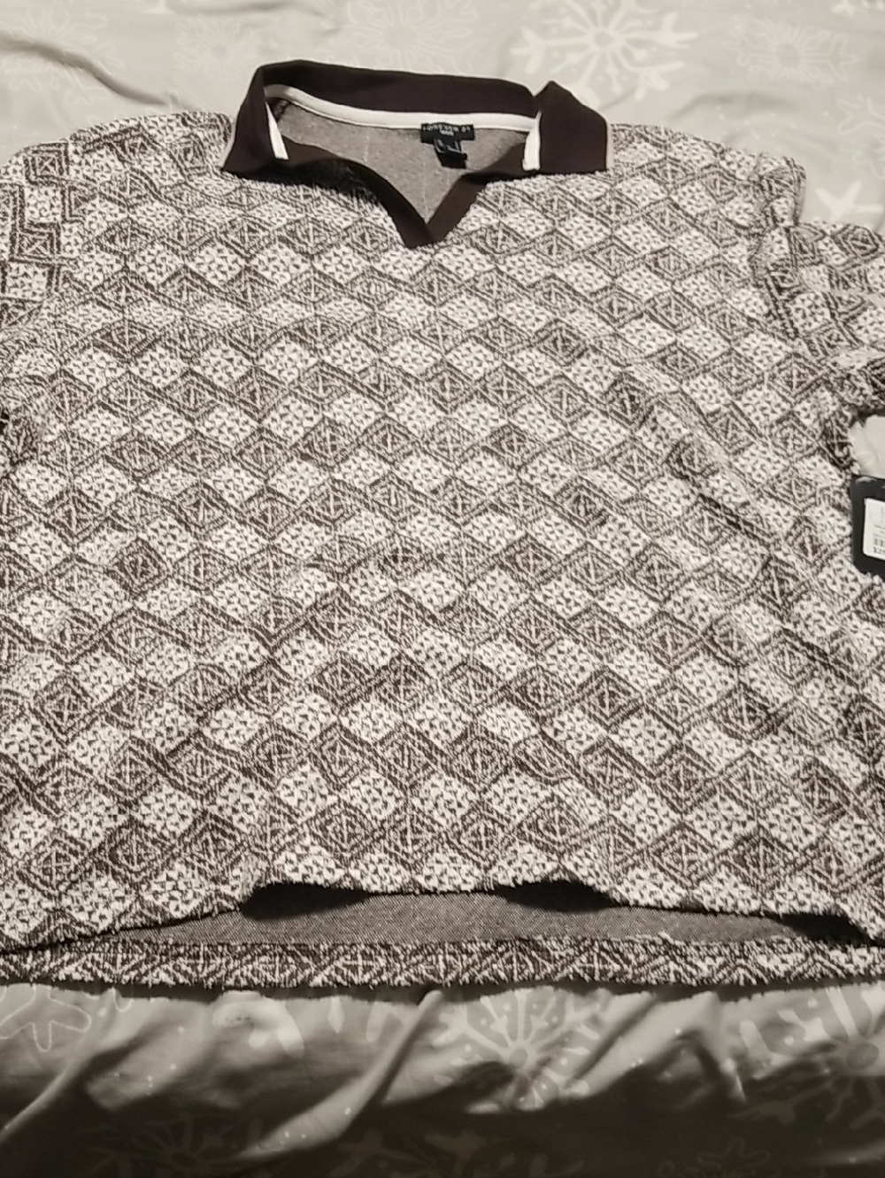 Forever 21 Men Brown and Cream Polo Size Large